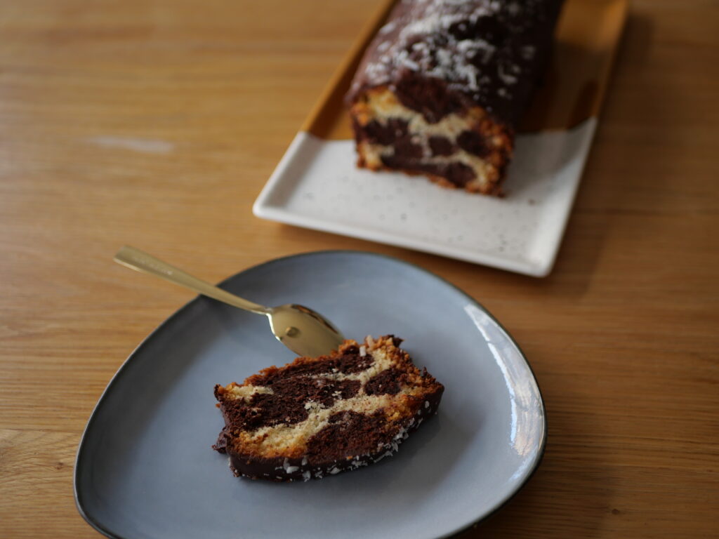 cake marbré chocolat-coco