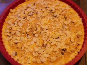 tarte au sucre et amandes avant cuisson